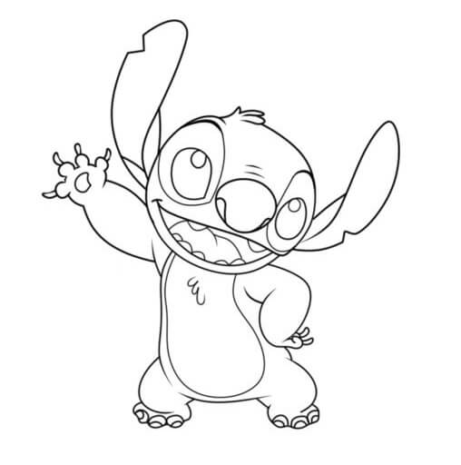 Desenhe um Stitch engraçado para colorir