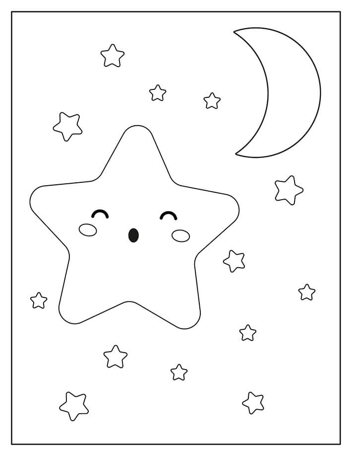 Desenhos de Estrela Brilhante e Brilhante para colorir