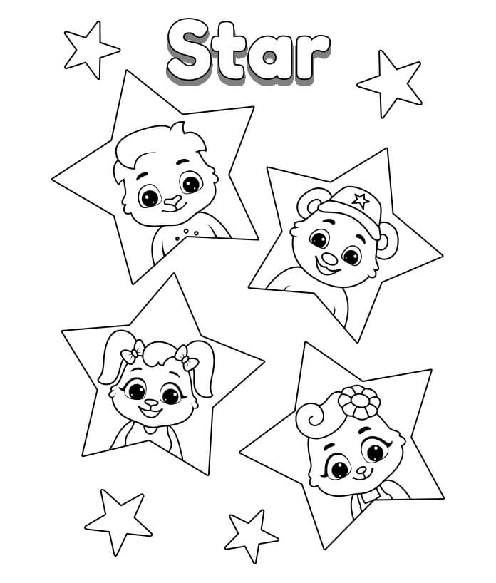 Desenhos de Estrelas de Desenhos Animados para colorir