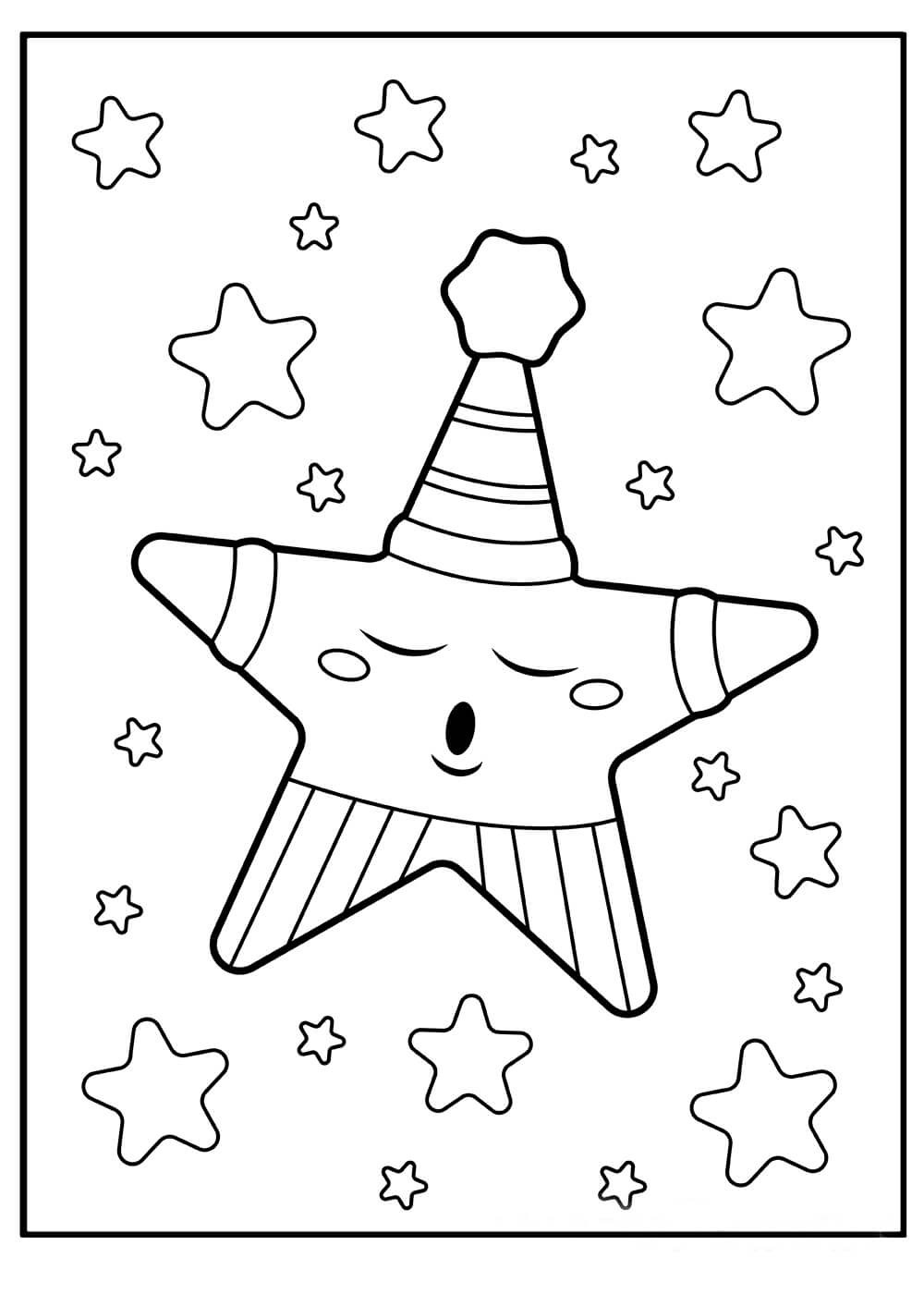 Desenhos de Estrelas no Inverno para colorir