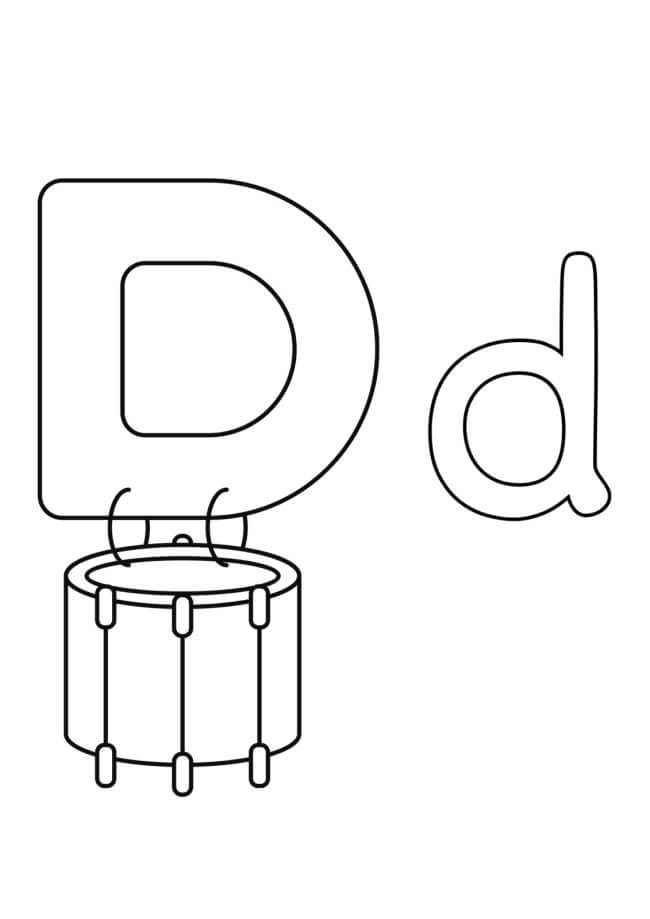 Desenhos de Letra D para Tambor para colorir