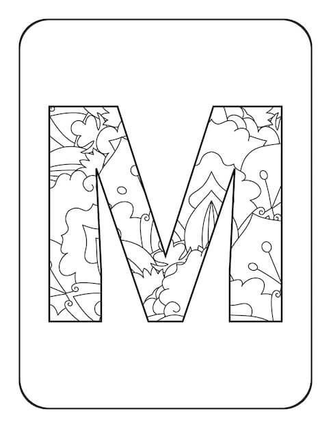Letra M para colorir