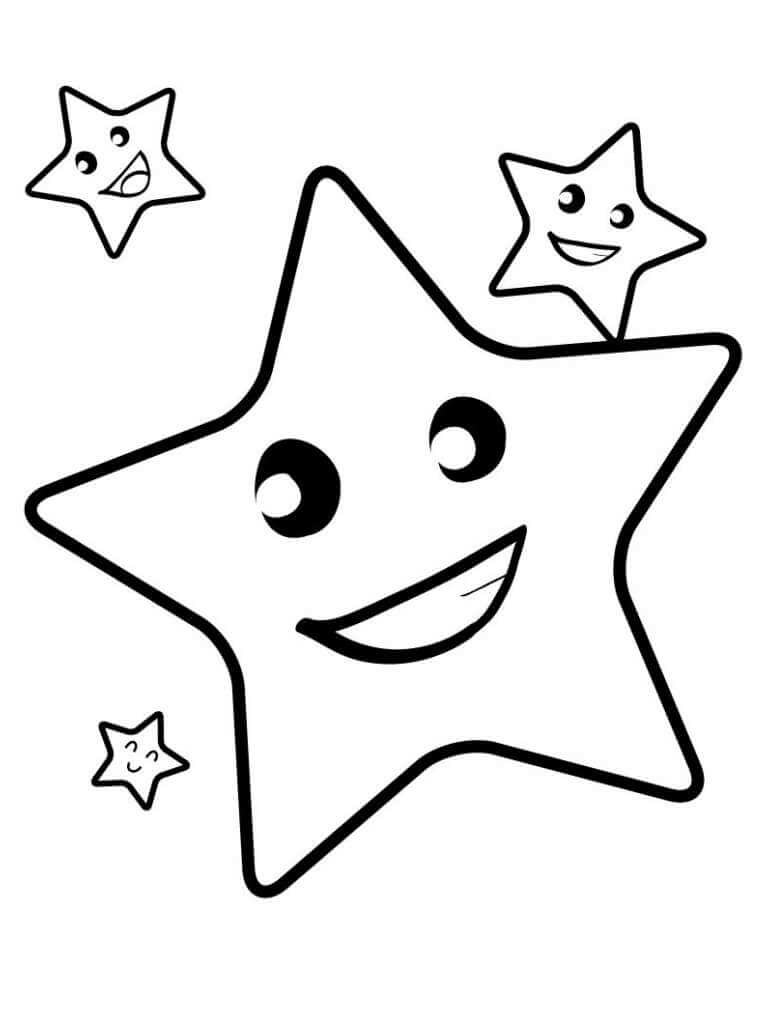 Desenhos de Quatro Estrelas Divertidas para colorir