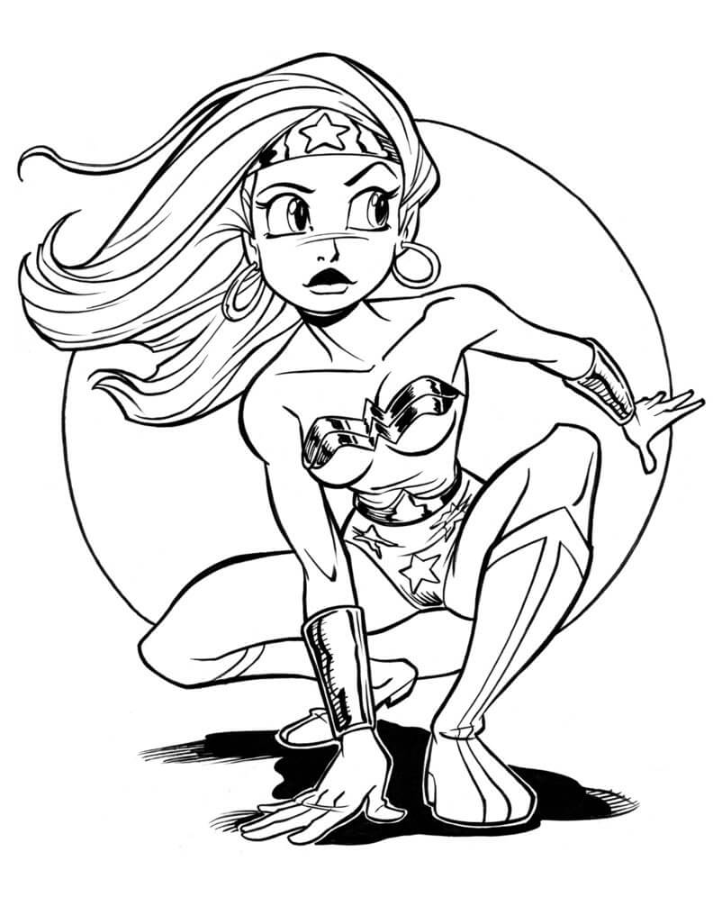 Desenhos de Super Wonder Woman para colorir