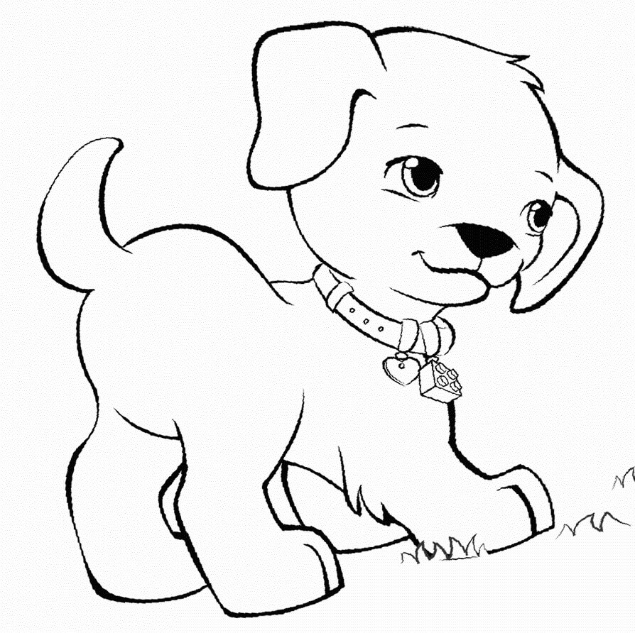 Desenhos de Bonitinho Pequeno Cachorro para colorir