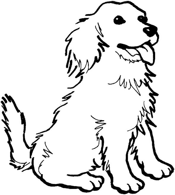 Desenhos de Cão Feliz Sentado para colorir