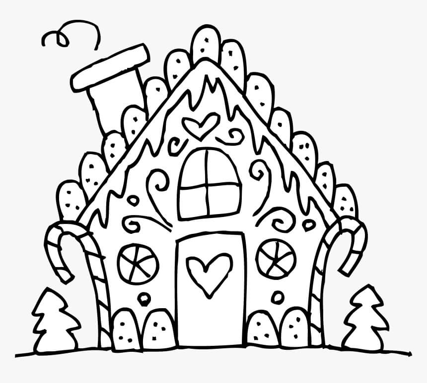 Desenhos de Casa de Pão de Gengibre para colorir