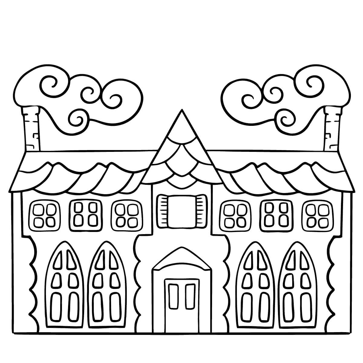 Desenhos de Casa Kawaii para colorir