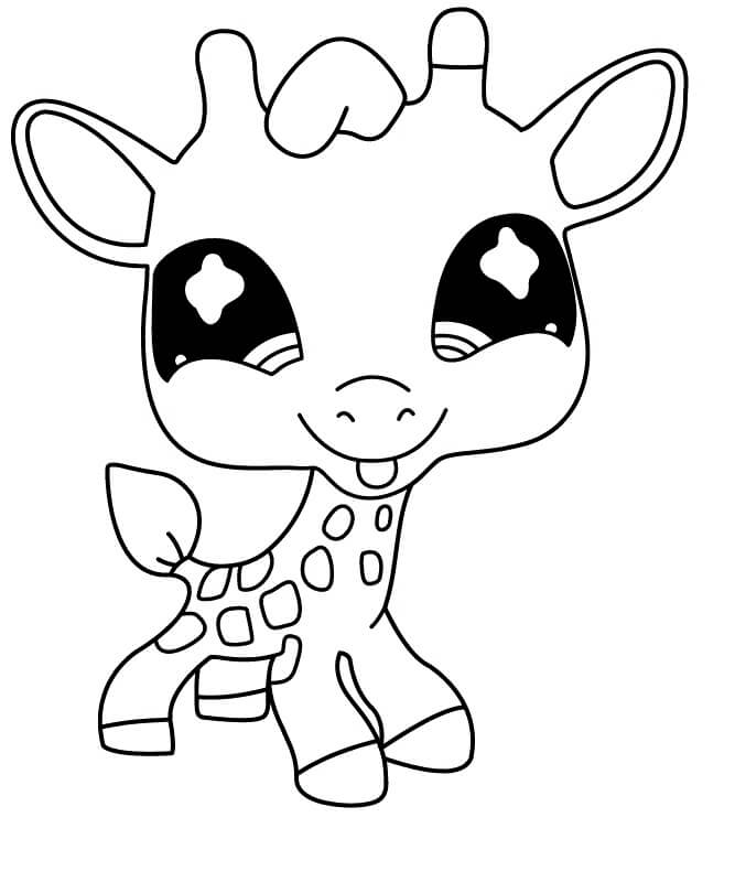 Desenhos de Chibi Girafa Bonito para colorir
