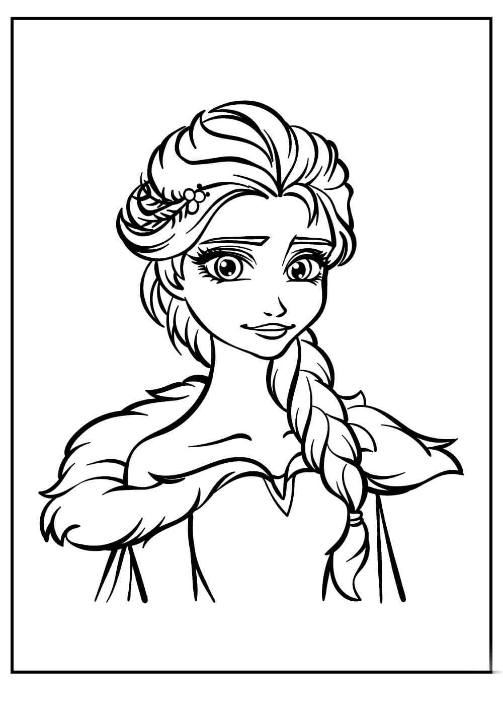 Desenhos de Desenhando o rosto de Elsa em Frozen para colorir