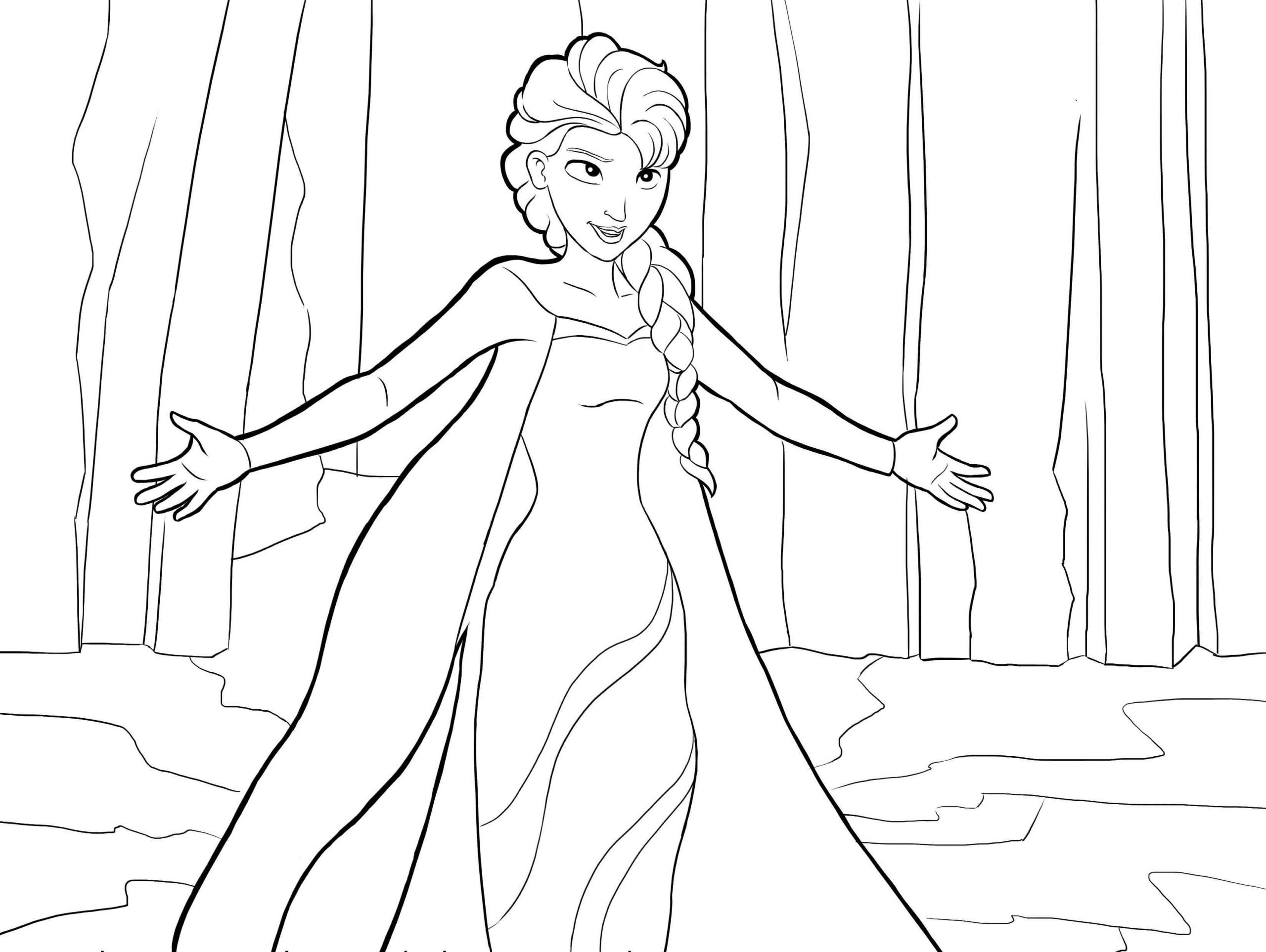 Elsa básica em Frozen para colorir