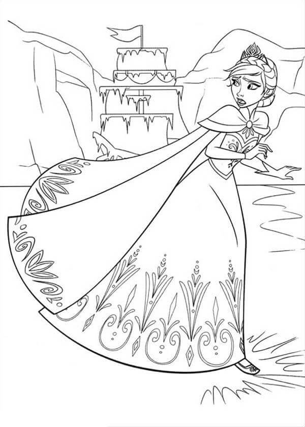Desenhos de Elsa Correndo para colorir