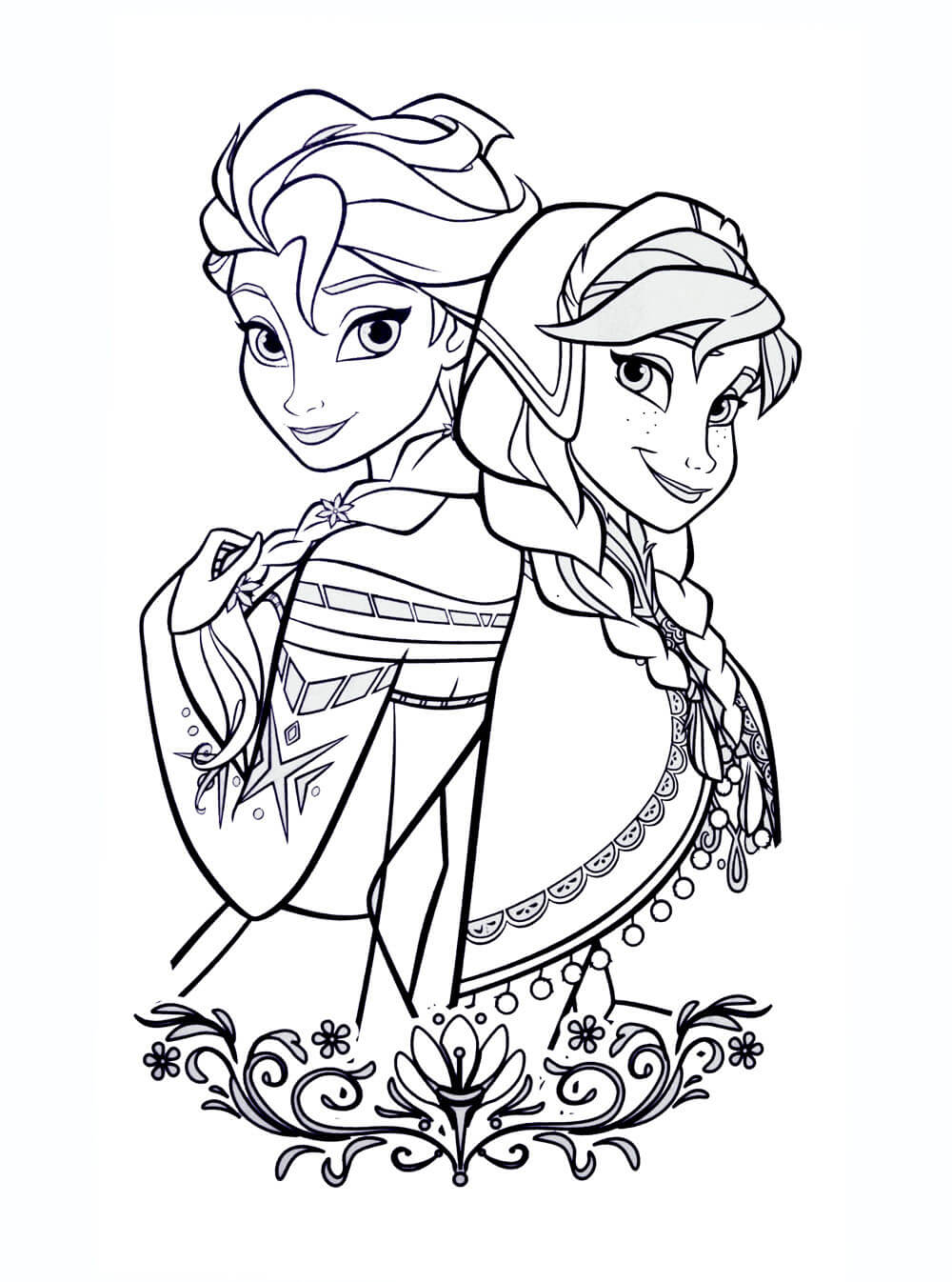 Elsa e Anna se Enfrentam em Frozen para colorir