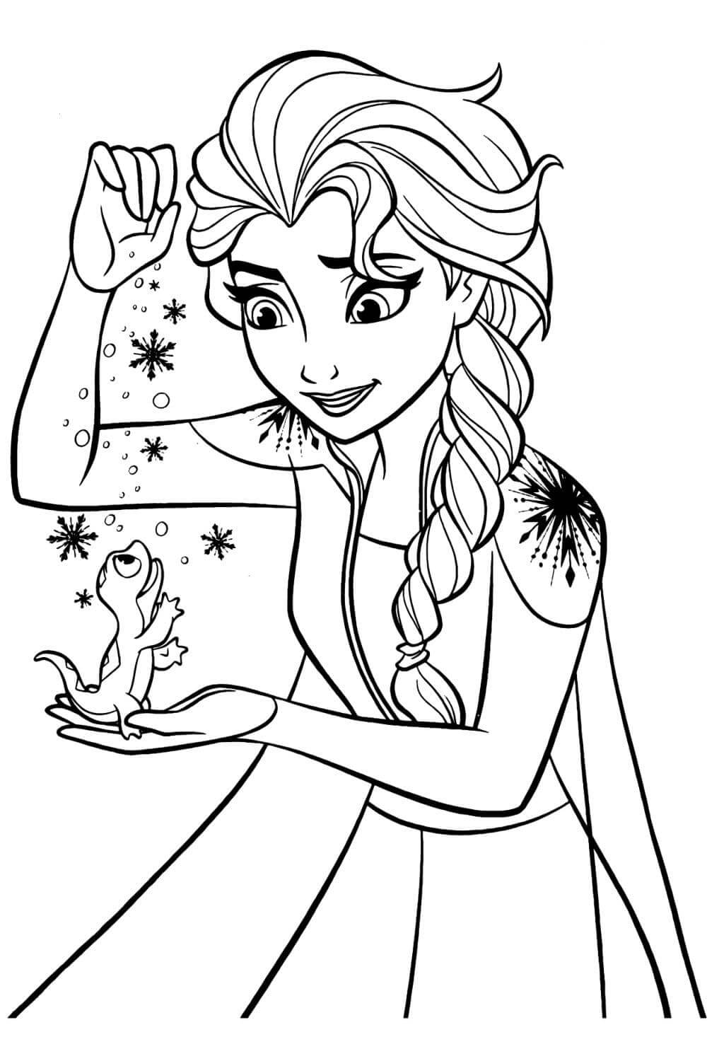 Desenhos de Elsa e Bruni para colorir