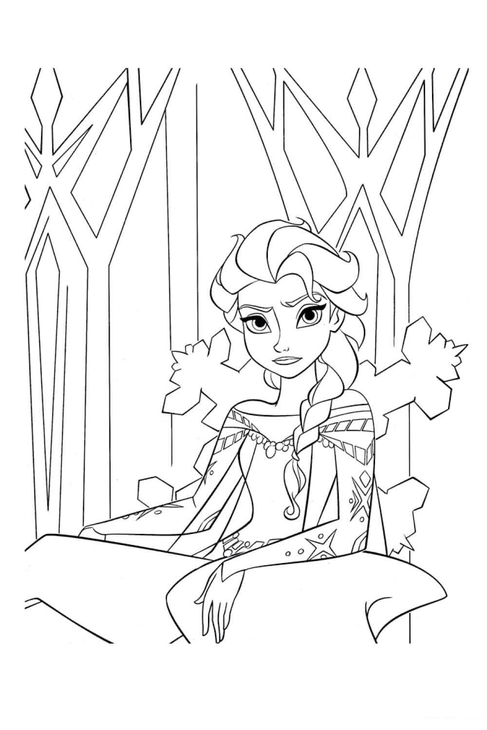 Elsa Irritada para colorir