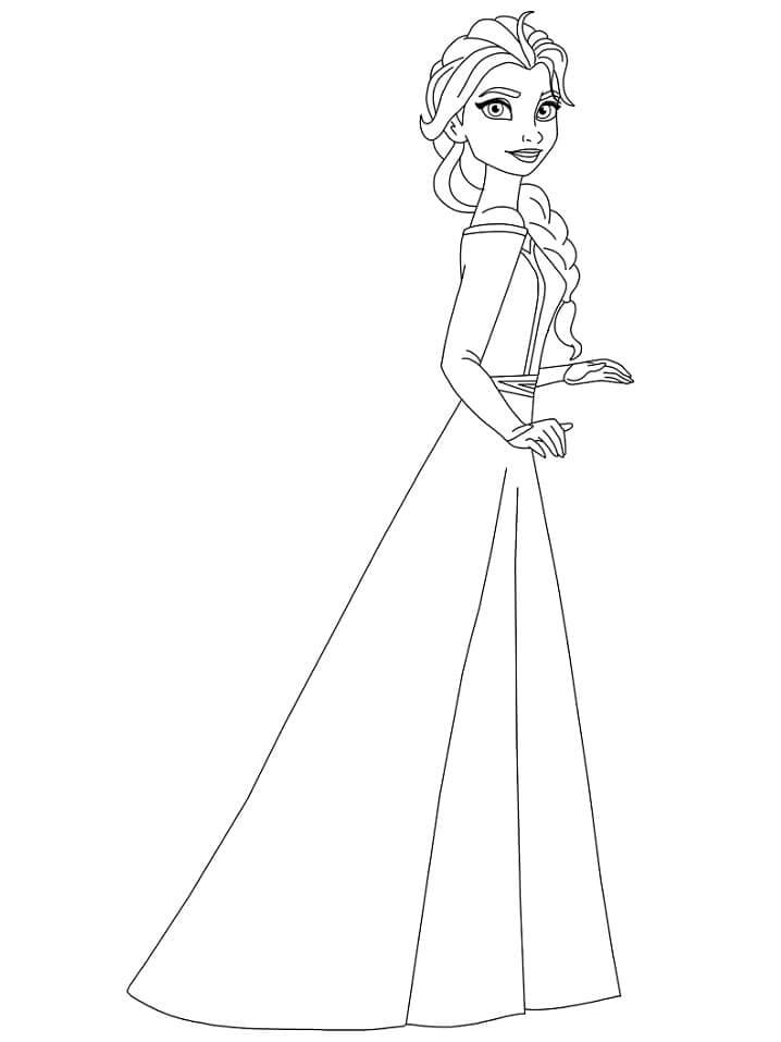 Desenhos de Elsa Linda em Frozen para colorir