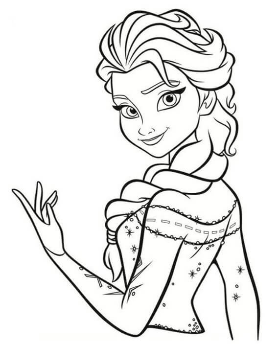 Desenhos de Elsa Rosto em Frozen para colorir