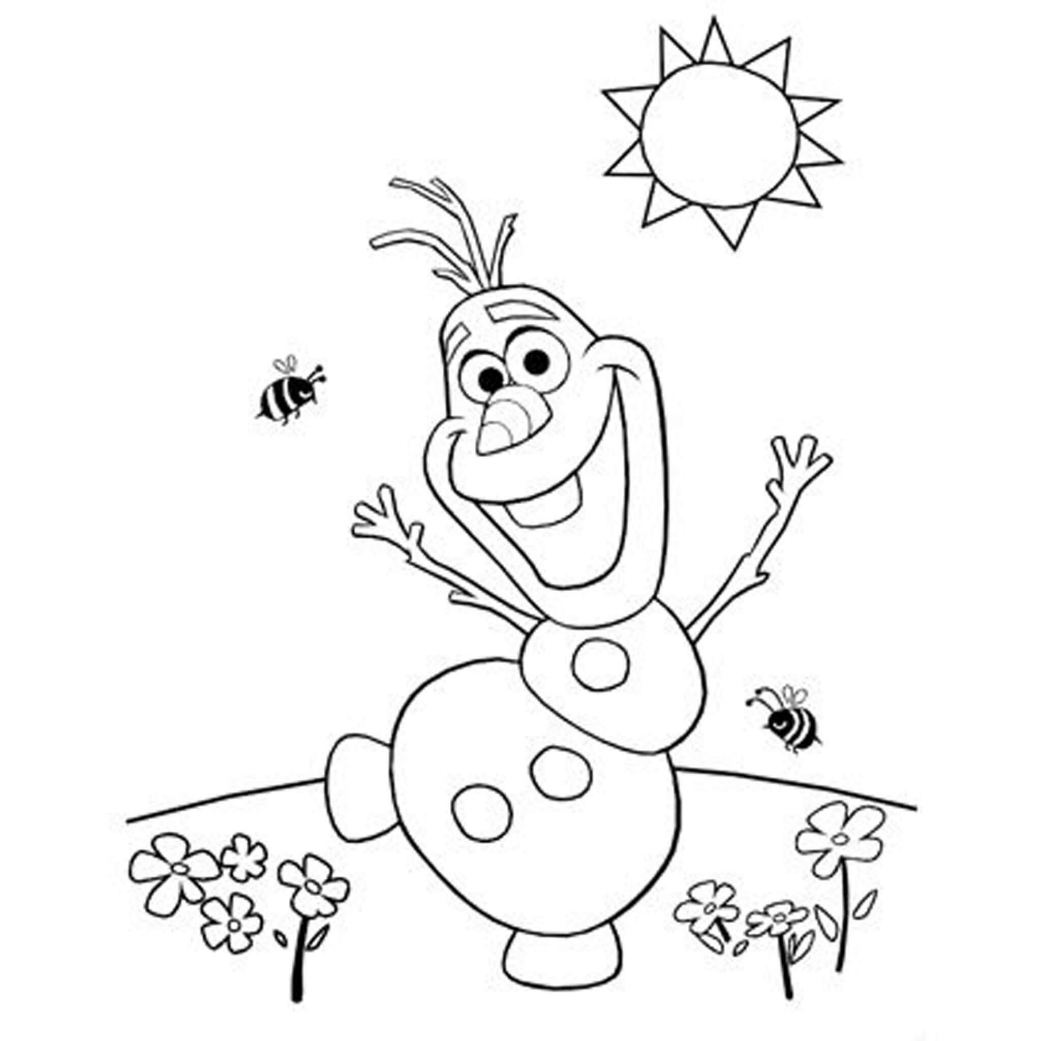 Feliz Olaf em Frozen para colorir