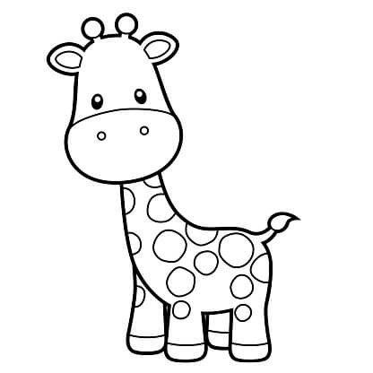 Girafa de Desenho Animado para colorir