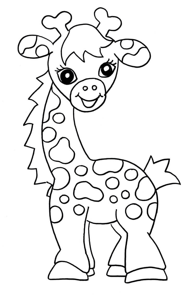 Desenhos de Girafa Divertida para colorir