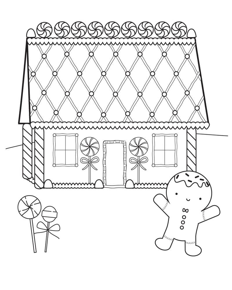Desenhos de Homem de Gengibre e a casa de Gengibre para colorir