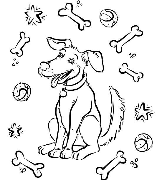 Desenhos de Impressionante Cachorro para colorir