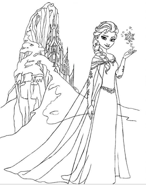 Impressionante Elsa em Frozen para colorir