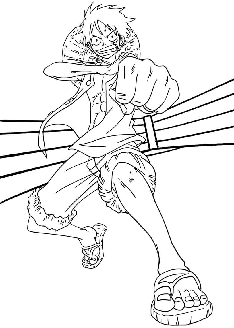 Desenhos de Luffy Gomu Gomu no Gun para colorir
