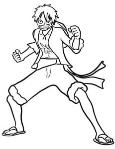 Desenhos de Luffy Irritado para colorir