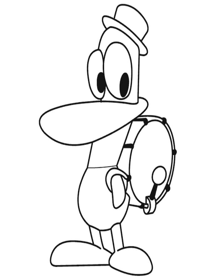 Desenhos de Pato com Tambor para colorir
