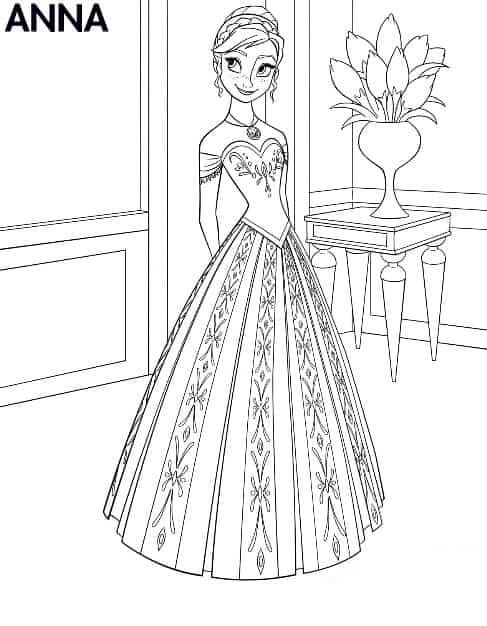 Princesa Elsa em Frozen para colorir