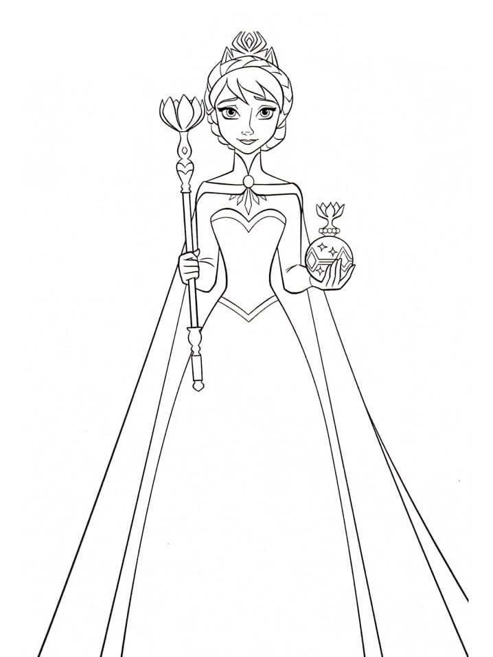 Rainha Anna Frozen 2 para colorir