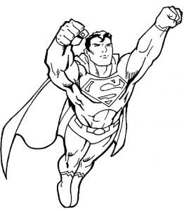 Desenhos de Super-Homem Voador para colorir