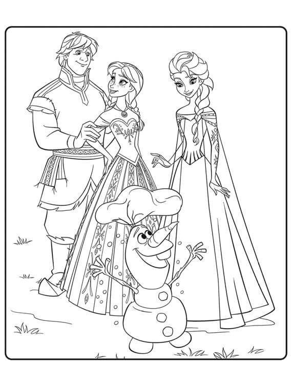 Desenhos de Todos os Personagens de Frozen para colorir