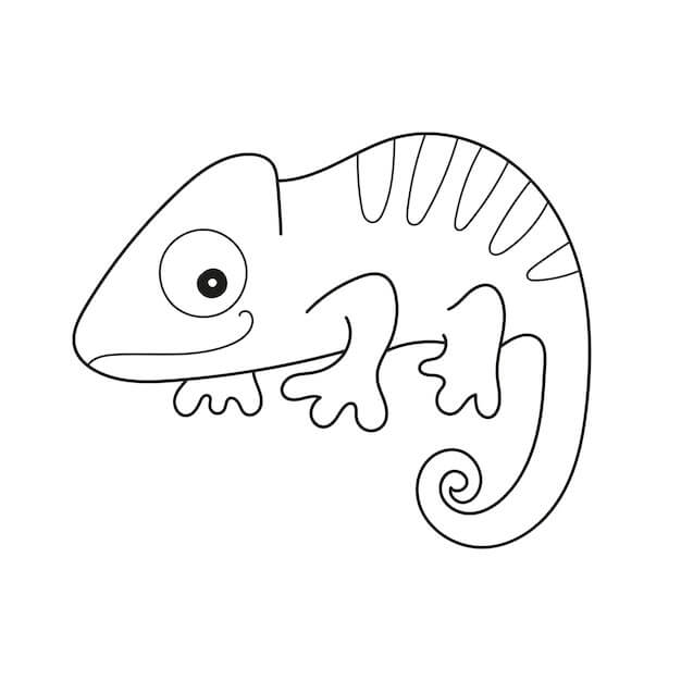 Desenhos de Camaleão Sorridente para colorir