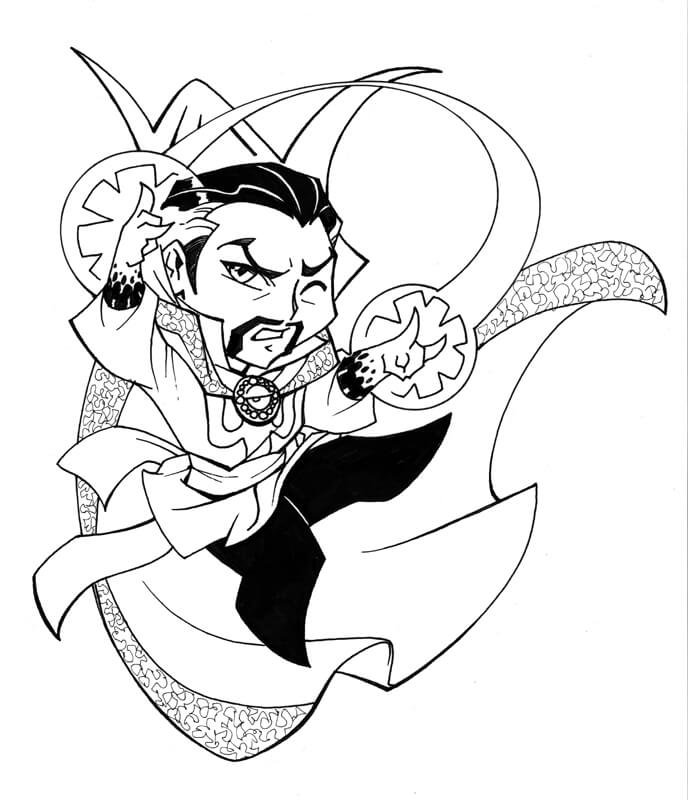 Desenhos de Chibi Doctor Strange para colorir