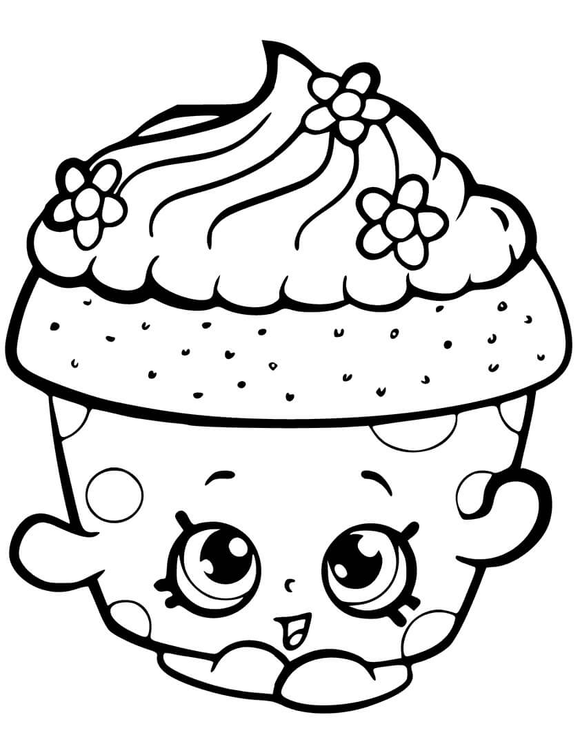 Cupcake Shopkin para colorir