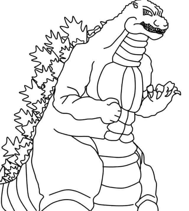 Assuma Godzilla para colorir