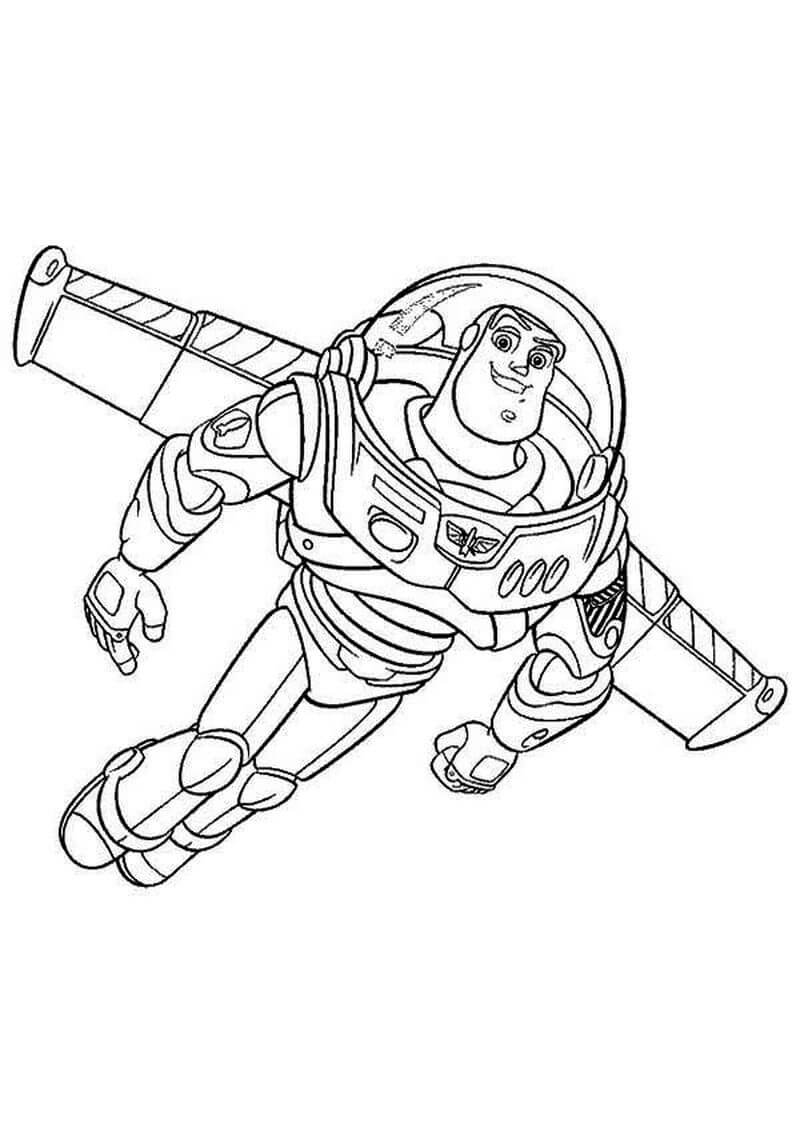 Buzz Lightyear Voando para colorir