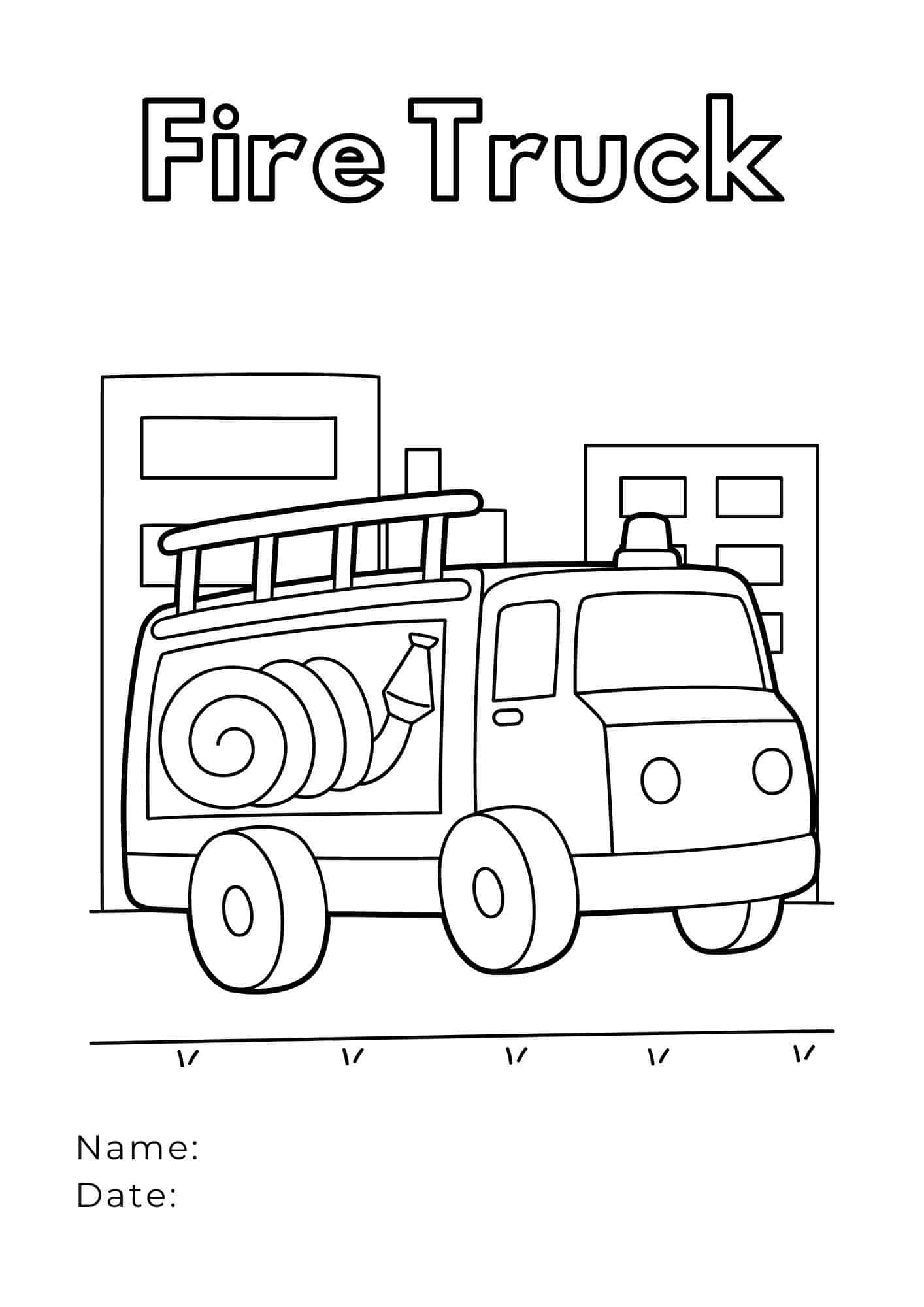 Caminhão de Bombeiros para colorir
