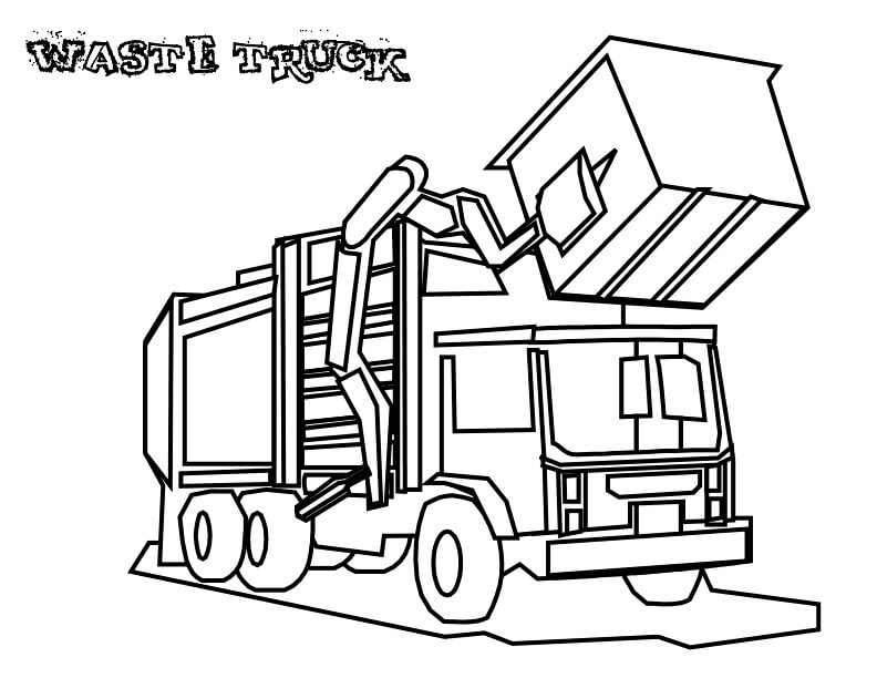 Desenhos de Caminhão de Lixo para colorir
