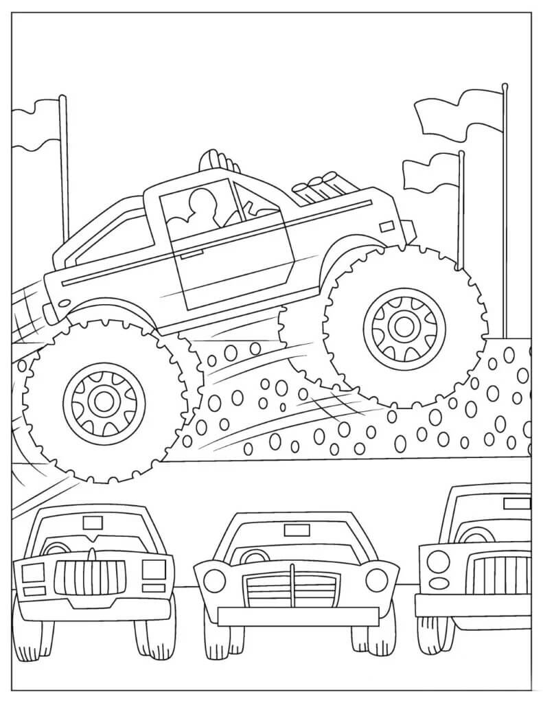 Desenhos de Caminhão Monstro Incrível para colorir