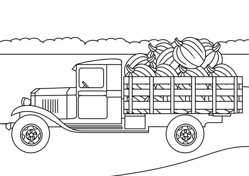 Desenhos de Caminhões de Coleta de Frutas para colorir