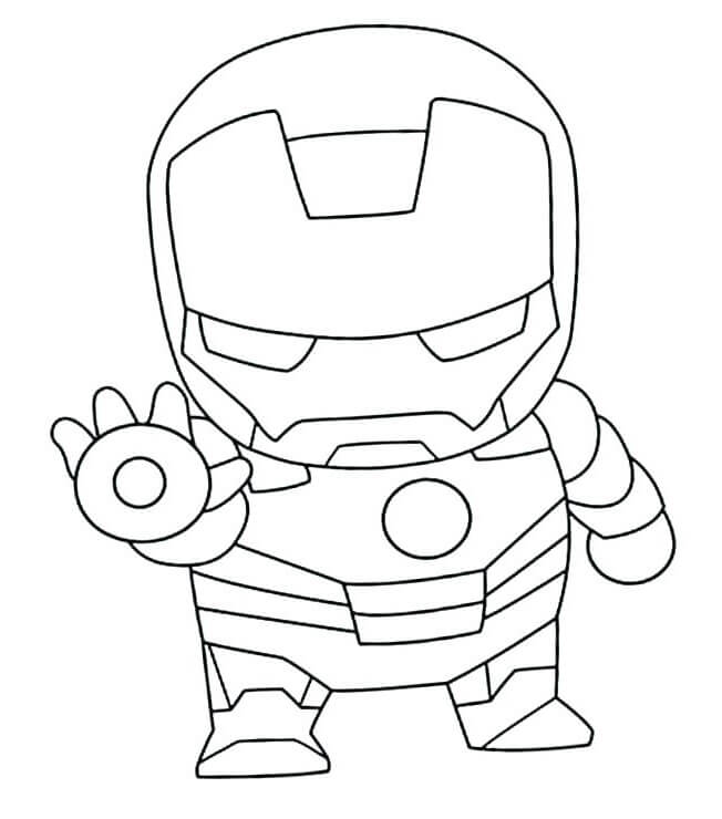 Desenhos de Chibi Homem de Ferro Lutando para colorir