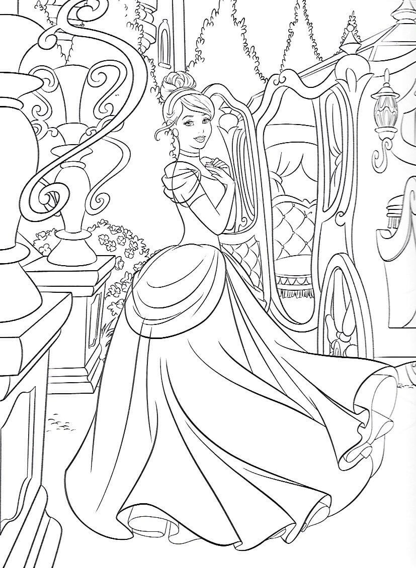 Desenhos de Cinderela no Castelo para colorir