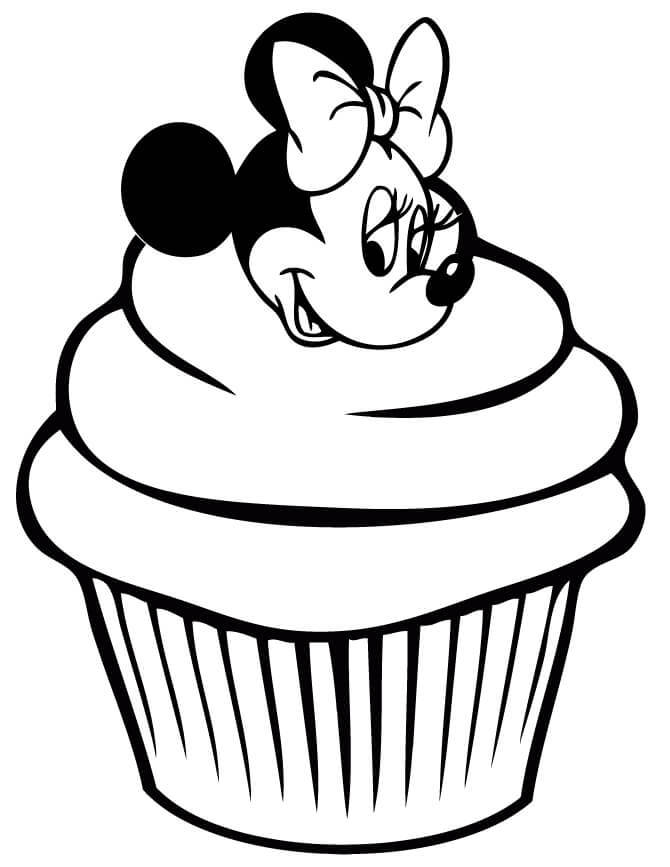 Cupcake da Minnie Mouse para colorir