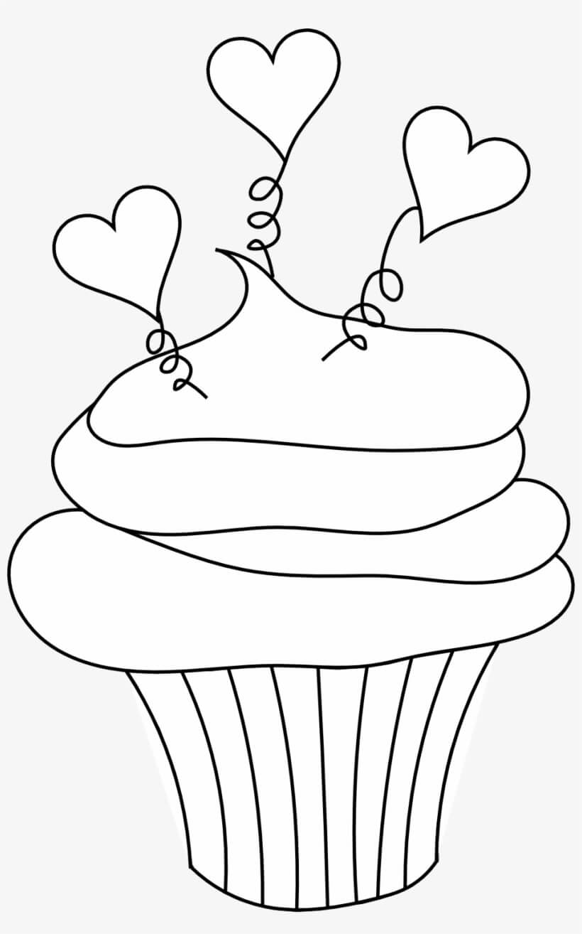 Cupcake de Aniversário para colorir