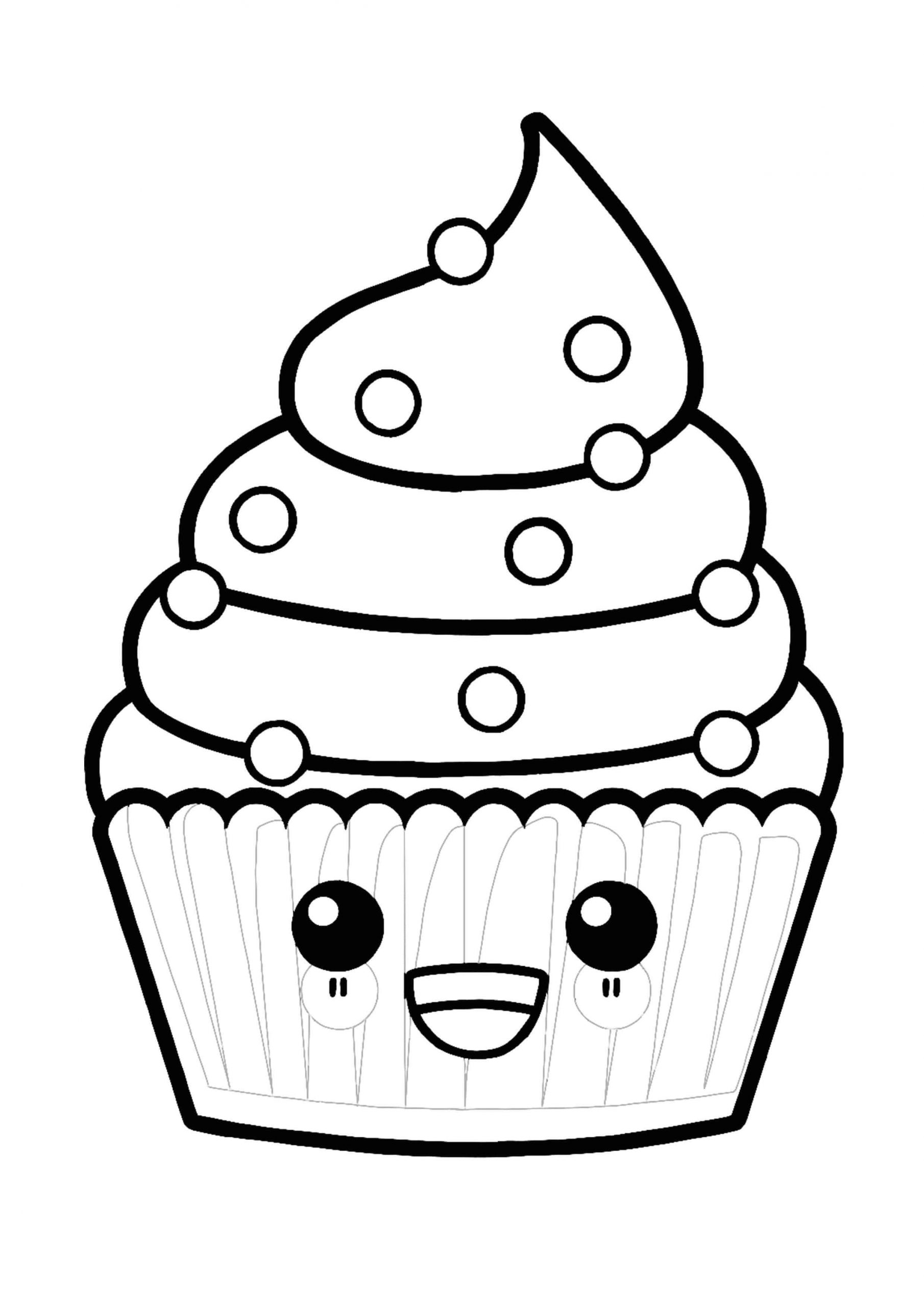 Desenhos de Cupcake Engraçado para colorir