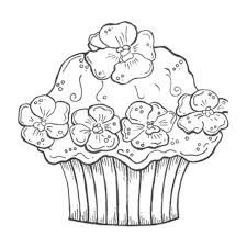 Cupcake Fluindo para colorir