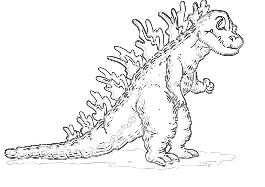 Desenho Animado do Godzilla Irritado para colorir